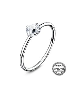 Crystal Clear Silver Nose Ring NSKR-1004